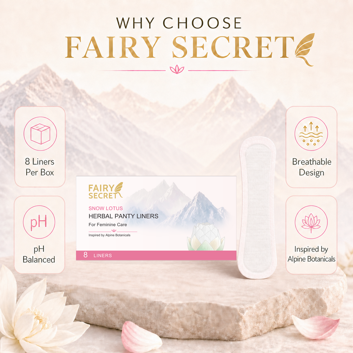 FairySecret® Natural Feminine Steam Pads with Snow Lotus & 7 Herbs